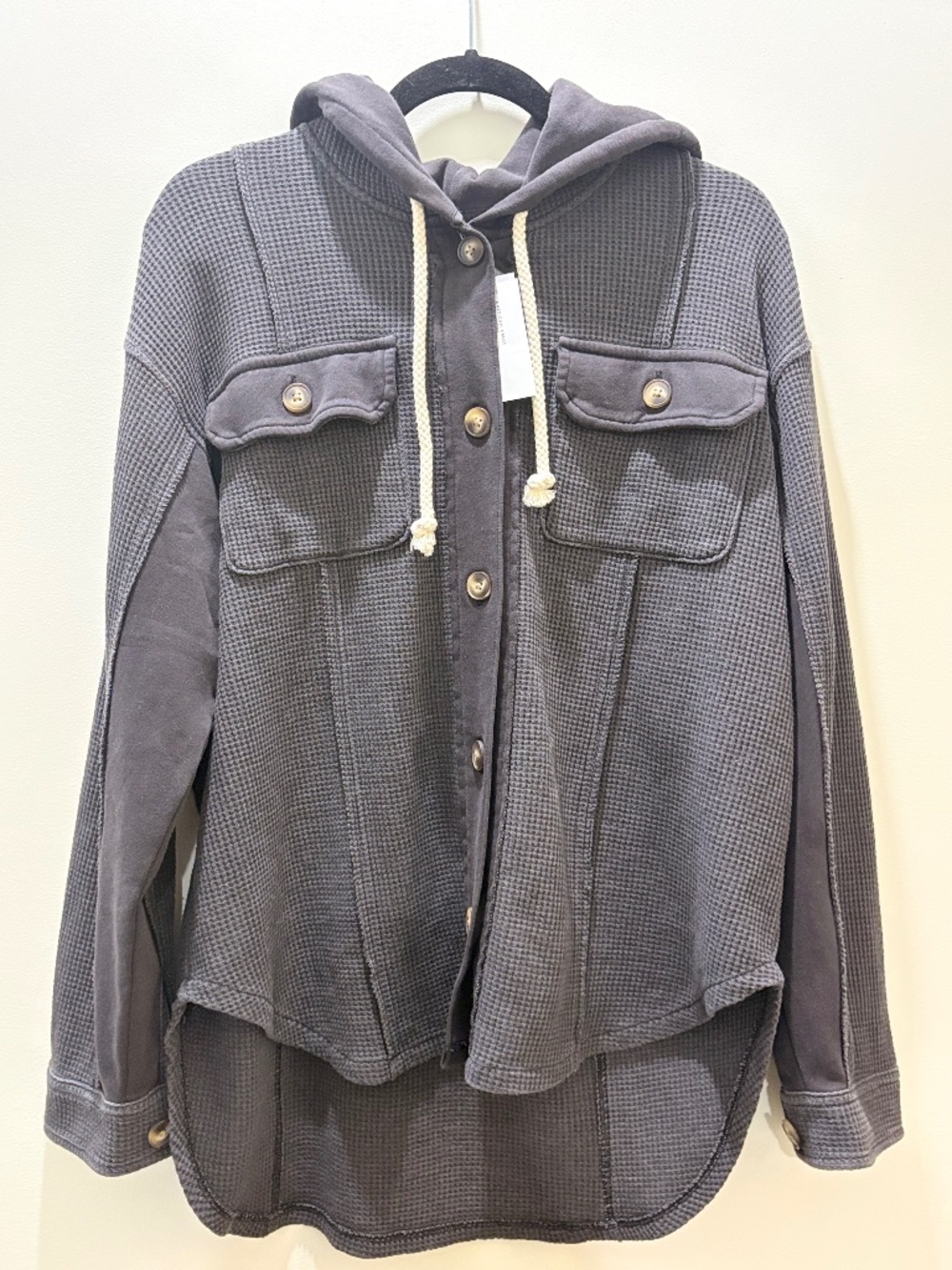 American Eagle Waffle Knit Hooded Shacket (Brand New)